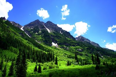 Mountains with sky in background