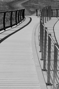 High angle view of railings