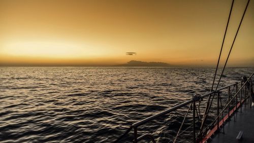 Scenic view of sea at sunset