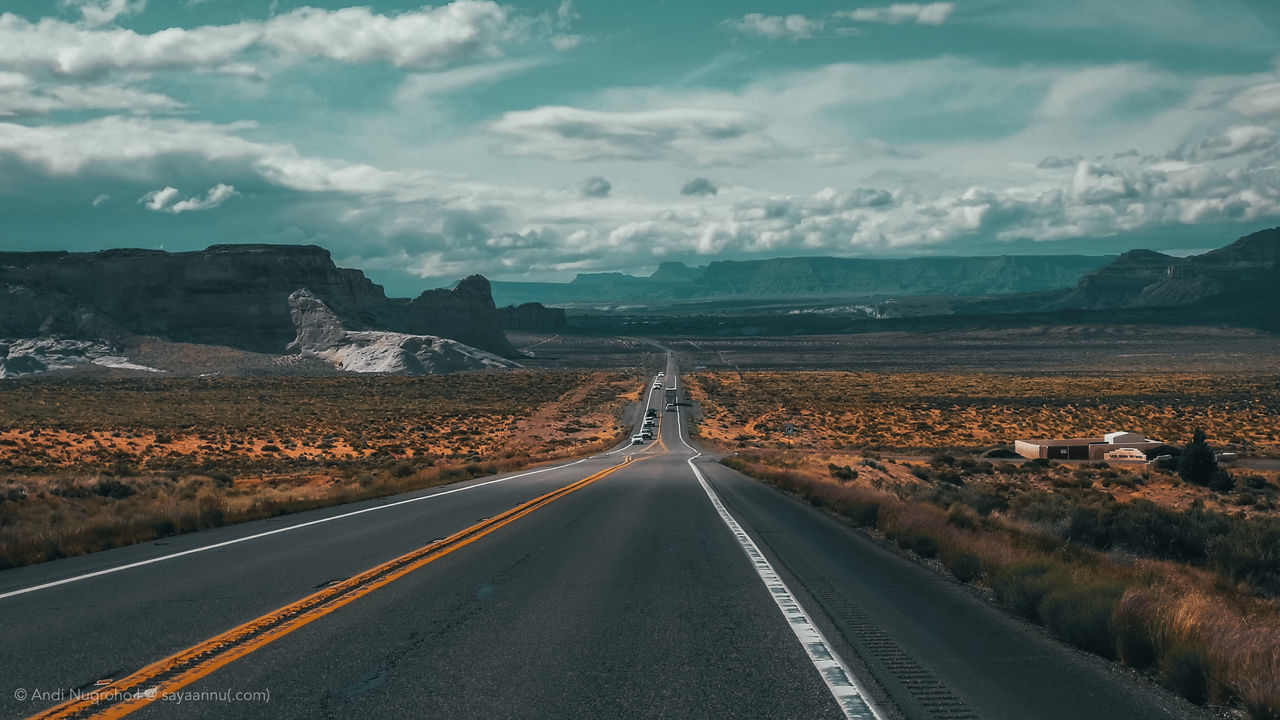 ROAD PASSING THROUGH LANDSCAPE AGAINST SKY