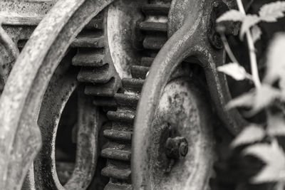 Close-up of rusty wheel