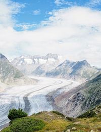 Scenic view of mountains against sky