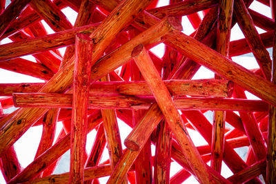 Low angle view of red structure