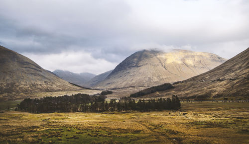 Scenic view of mountains against sky