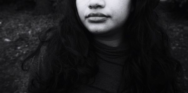 Close-up portrait of young woman