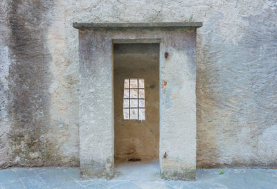 Closed door of old building