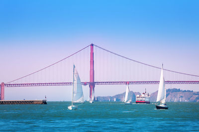 Suspension bridge over sea