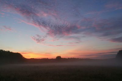 Scenic view of landscape at sunset