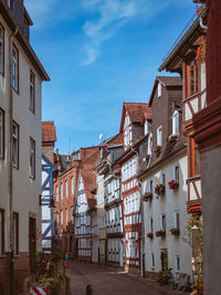 Low angle view of buildings in city