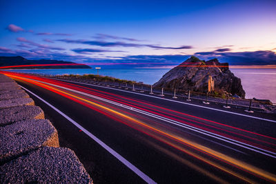 Light trails at night