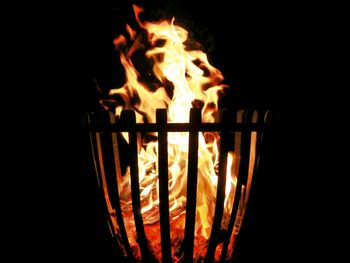 Close-up of fire in fire pit