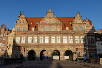 Low angle view of historical building against clear sky