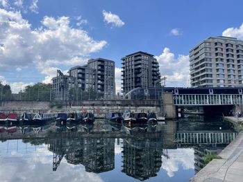 Reflection of buildings in water