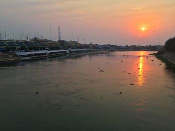 Scenic view of sunset over sea