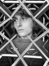 Close-up portrait of a girl looking away