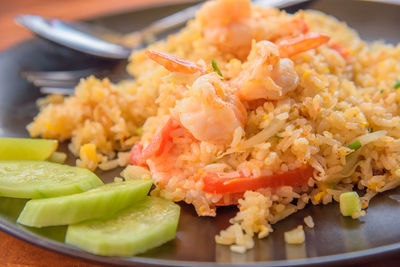 Close-up of seafood in plate