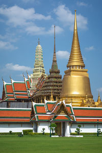 Exterior of temple building against sky