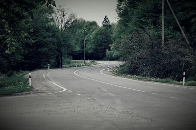 Road amidst trees against sky