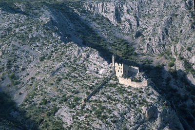 High angle view of historical building