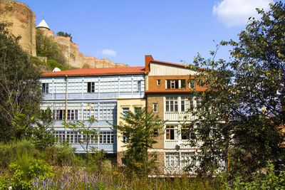 Tbilisi botanical street, old famous houses and city view, old famous street in old town