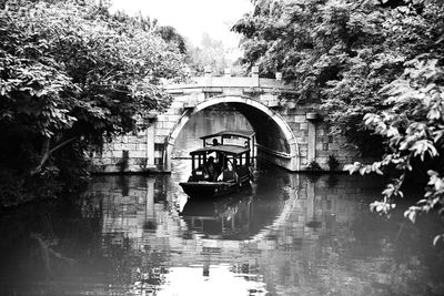 Arch bridge over river