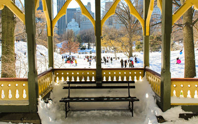 View of trees in front of building