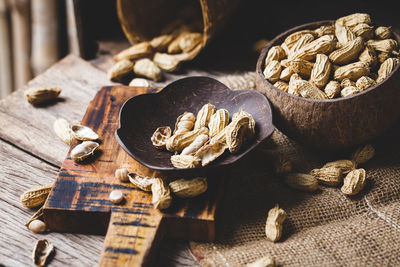 Close-up of wheat on table
