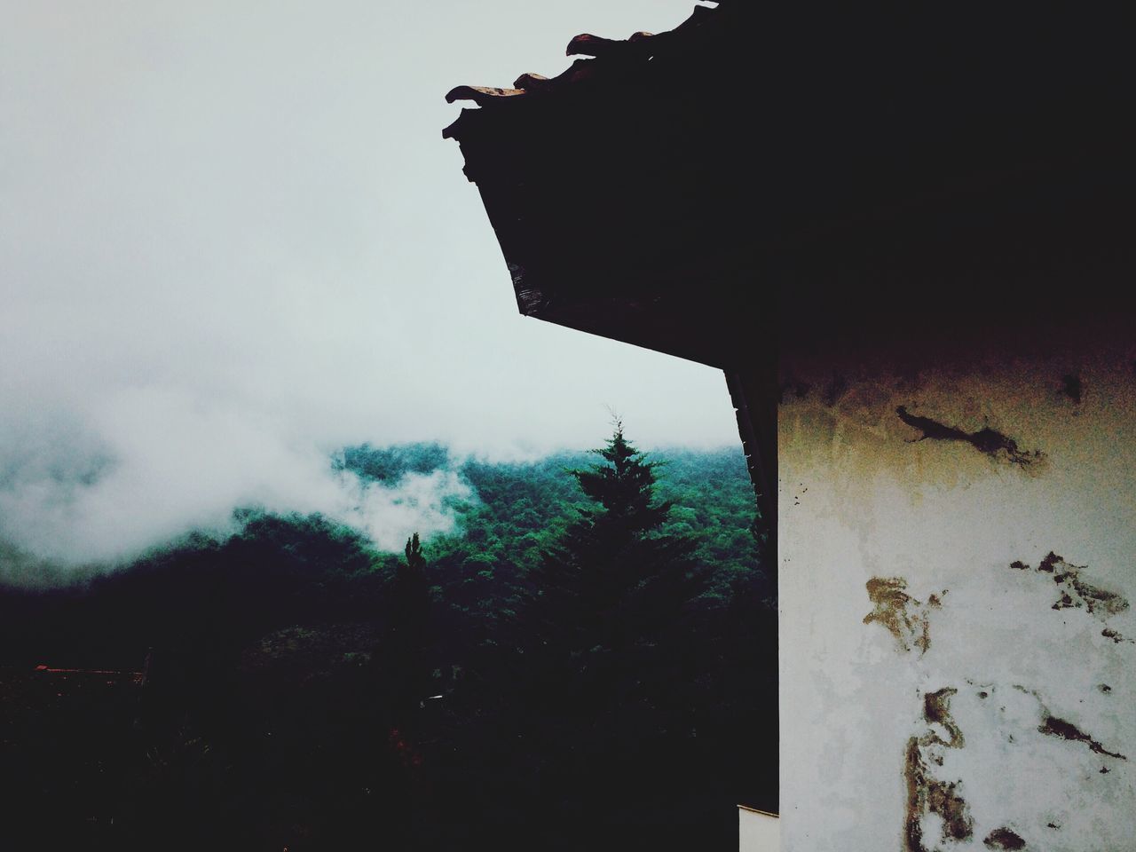 architecture, built structure, sky, low angle view, old, residential structure, building, cloud - sky, outdoors, no people, day, deterioration, nature, cloud, weather, overcast, exterior, cloudy