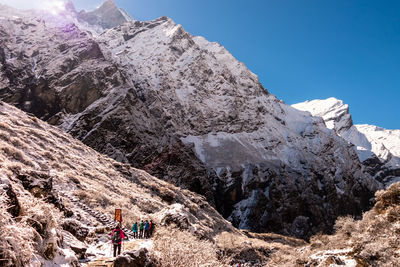 Scenic view of rocky mountains against sky
