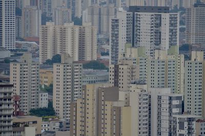 High angle view of buildings in city