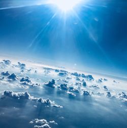 Sunlight streaming through clouds