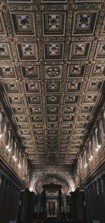 Low angle view of illuminated ceiling of building