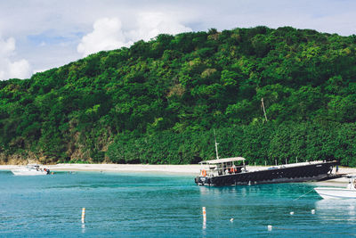 View of boats in sea