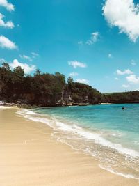 Scenic view of beach against sky