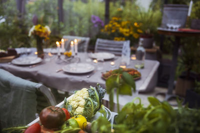 Close-up of food on table