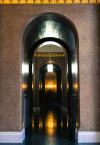 View of illuminated tunnel