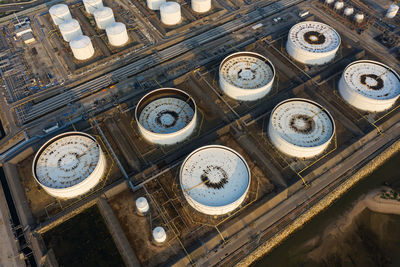 Aerial view of oil refinery