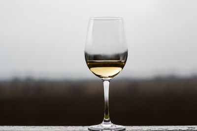 Close-up of wine in wineglass