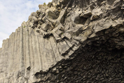 Low angle view of rock formations