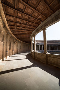 Empty corridor in historic building