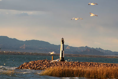 View of lighthouse against sky