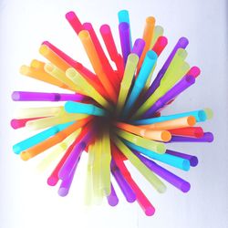 Colorful pencils on white background