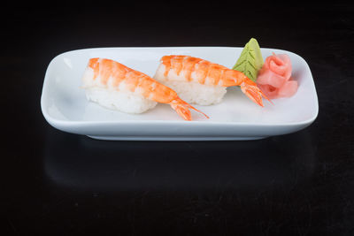 Close-up of fish served in plate