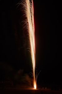 Firework display at night