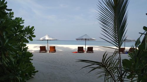 Scenic view of swimming pool against sky