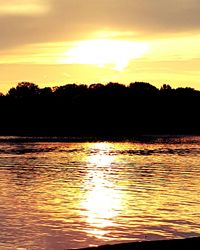 Dramatic sky over lake