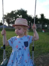 Cute girl playing in park