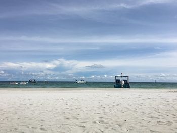 Scenic view of beach against sky