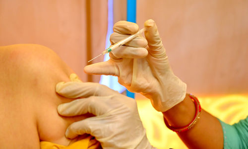 Close-up of human hand holding hands