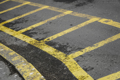 High angle view of zebra crossing on street